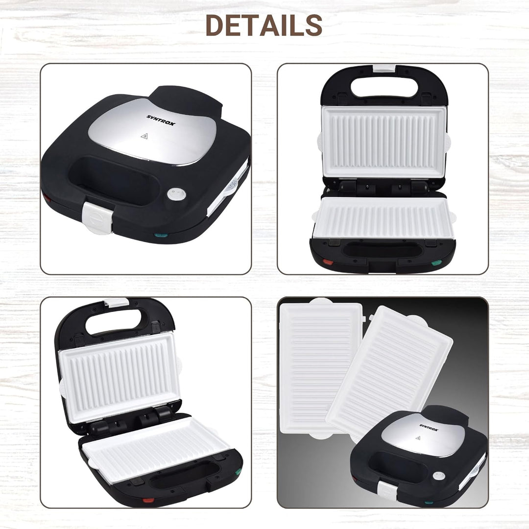 Syntrox Germany Kontaktgrill Multimaker mit Keramikbeschichtung elektrischer ZN-1500W