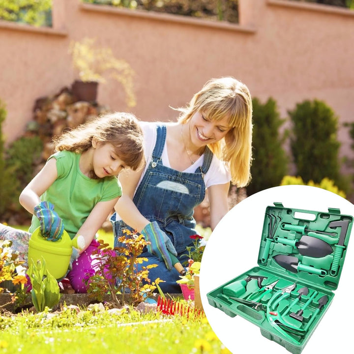 Gartenwerkzeug Set 12-teilig, Edelstahl Gartengeräte mit Ergonomischen Griffen & Aufbewahrungsbox, G