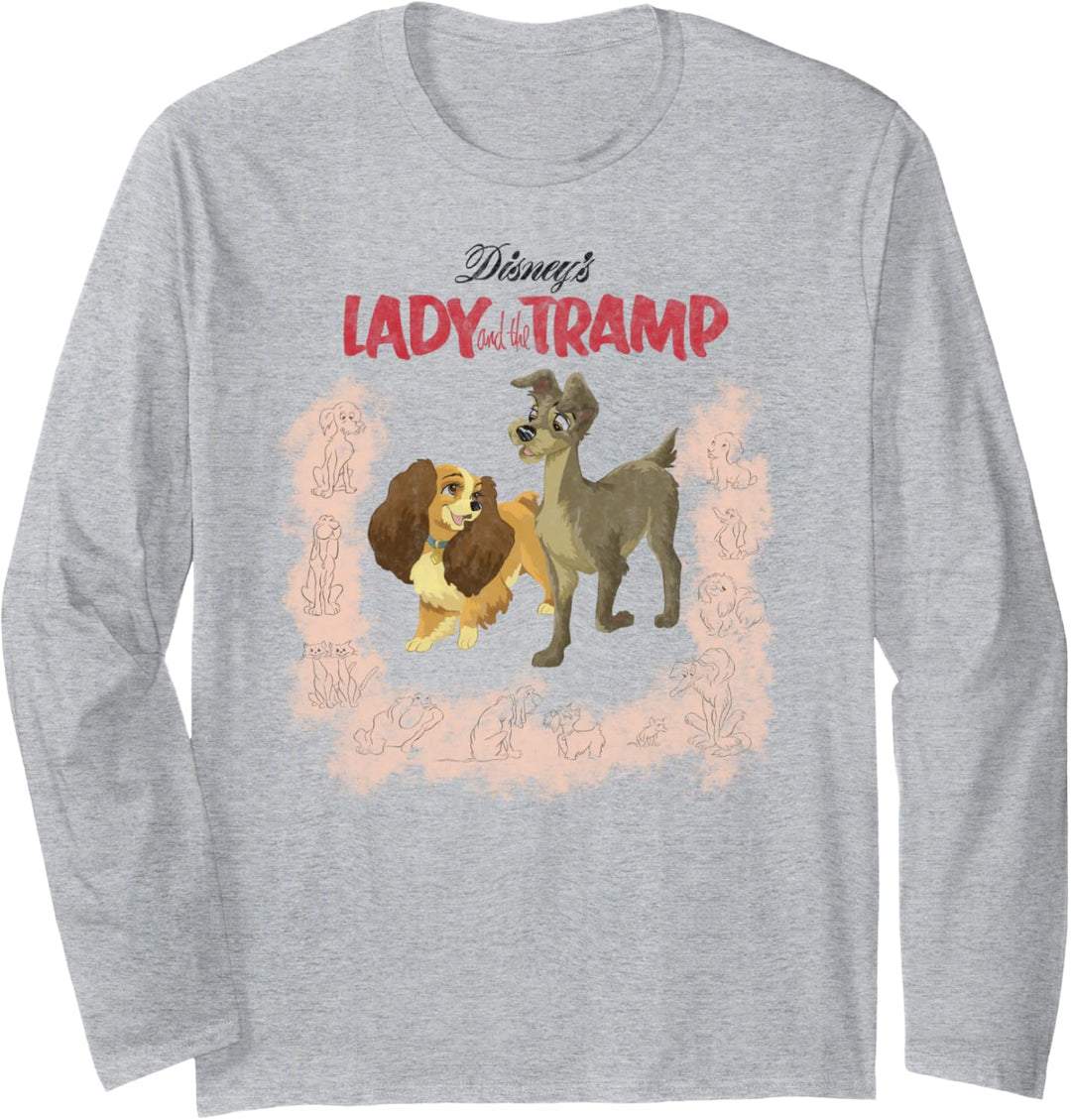 Disney Lady And The Tramp Vintage Cover Langarmshirt