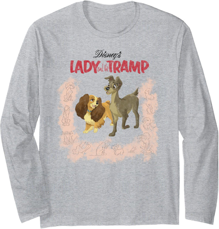 Disney Lady And The Tramp Vintage Cover Langarmshirt