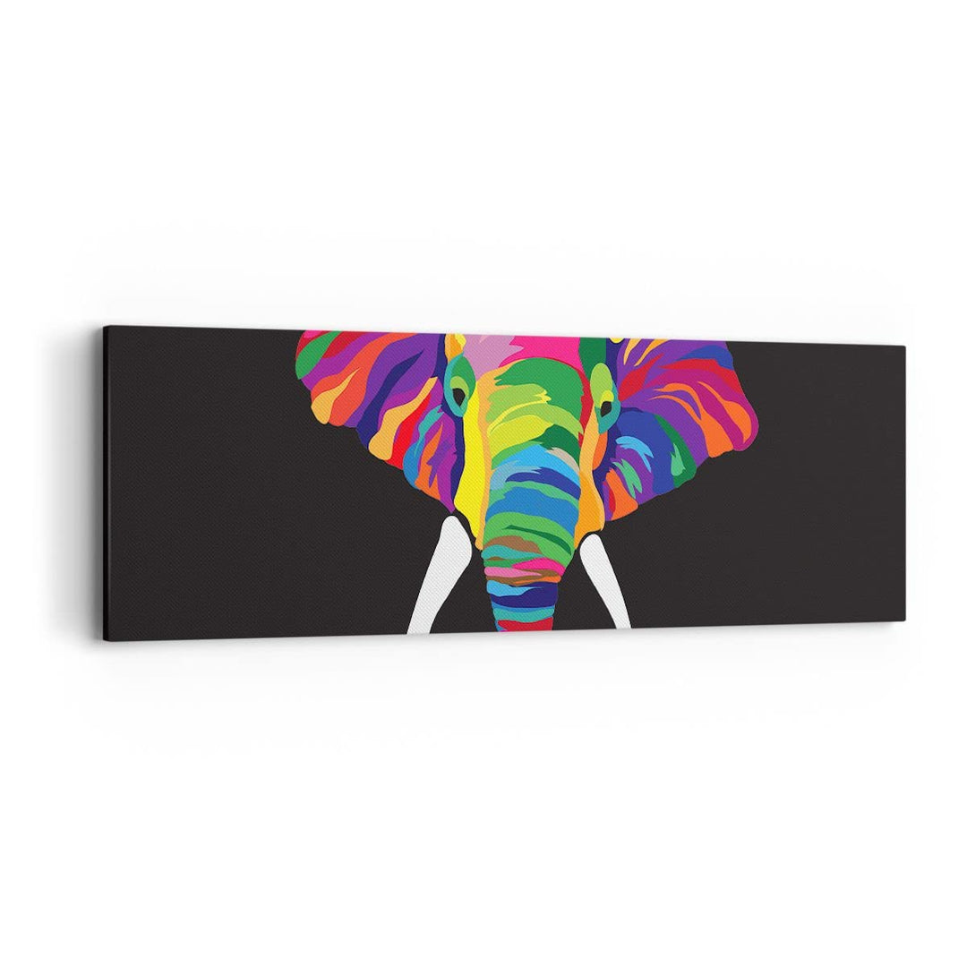 Panorama Bilder auf Leinwand Elefant spass bunt tier Leinwandbild 90x30cm Wandbilder Dekoration Wohn