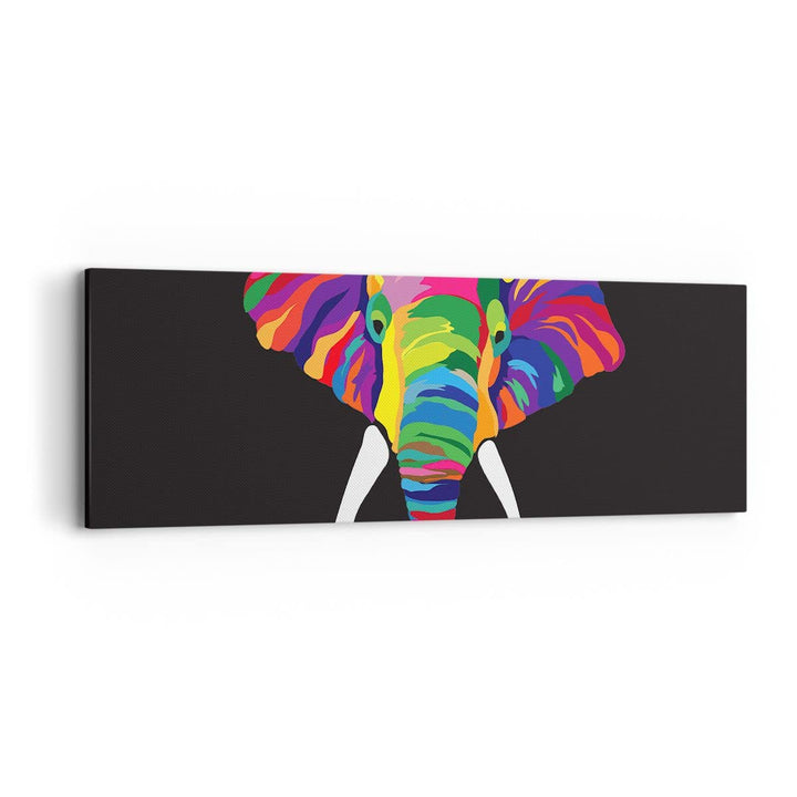 Panorama Bilder auf Leinwand Elefant spass bunt tier Leinwandbild 90x30cm Wandbilder Dekoration Wohn