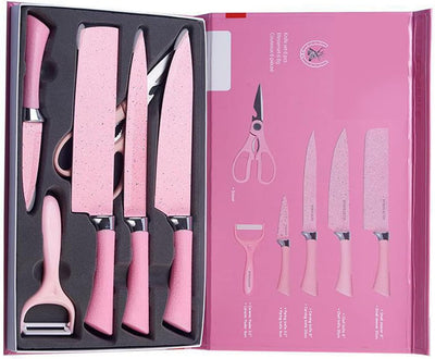 Buntes Messerset, Buntes Küchenmesserset Feine Verarbeitung für Gemüse (Rosa), Rosa