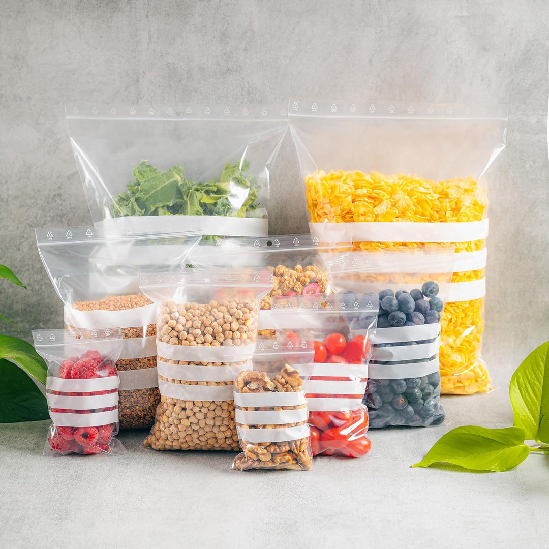 1000 Plastiktüten 10 x 15 cm Wiederverschliessbare mit Etiketten ZIP | Beutel mit Beschriftungsfeld