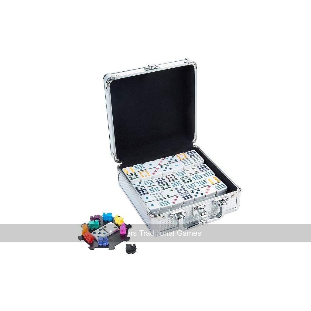 Hot Games Mexican Train Double Twelve Dominoes in Aluminium Case