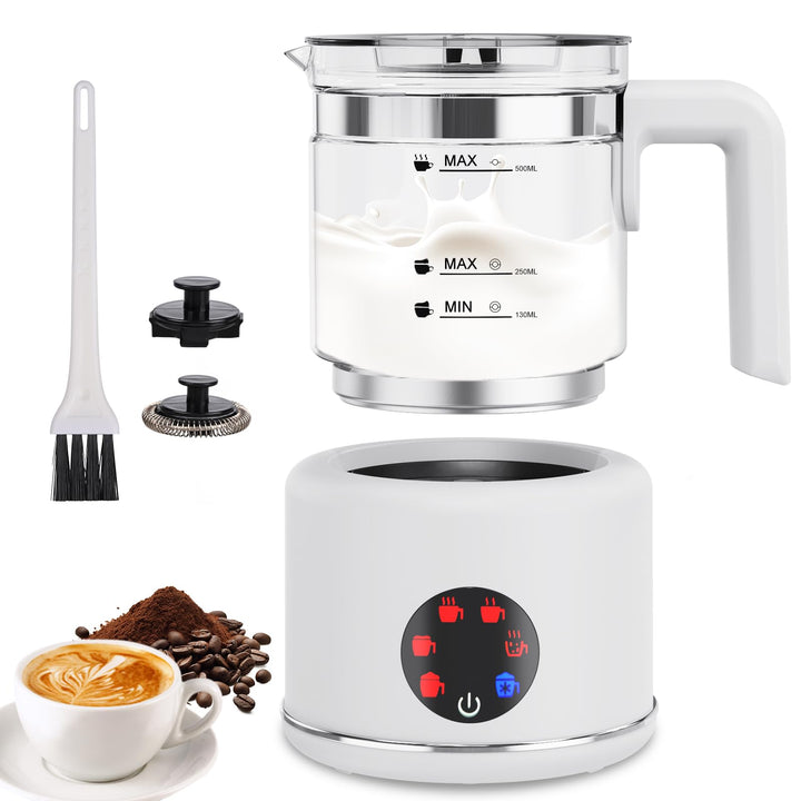 6 in 1 Milchaufschäumer Elektrisch, 600W Milchwärmer, 500 ml milchaufschäumer induktion, Visuelles G