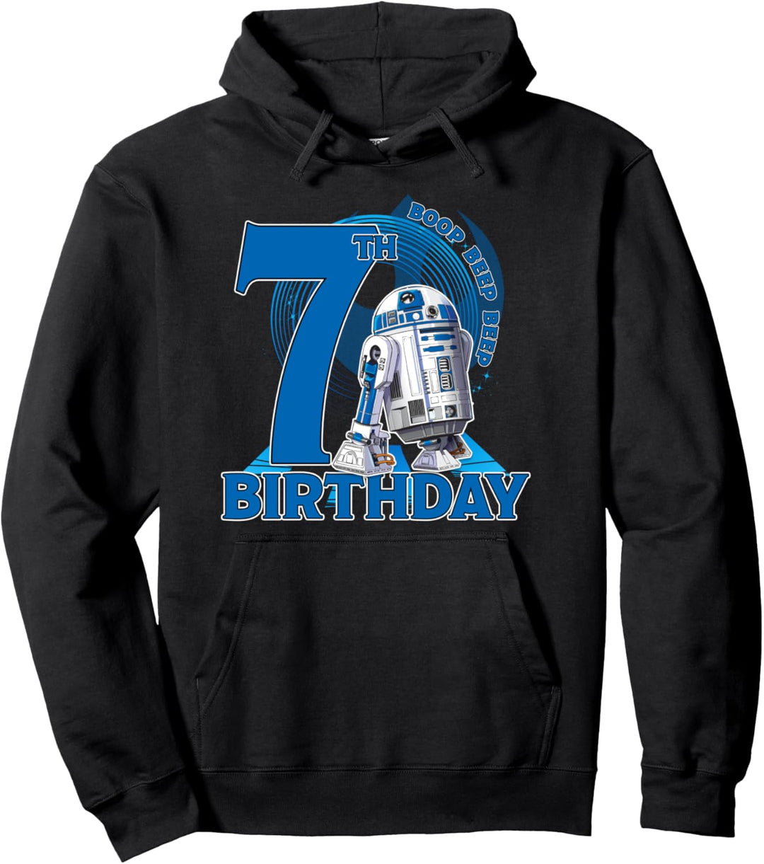 Star Wars R2-D2 Boop Beep Beep 7th Birthday Pullover Hoodie