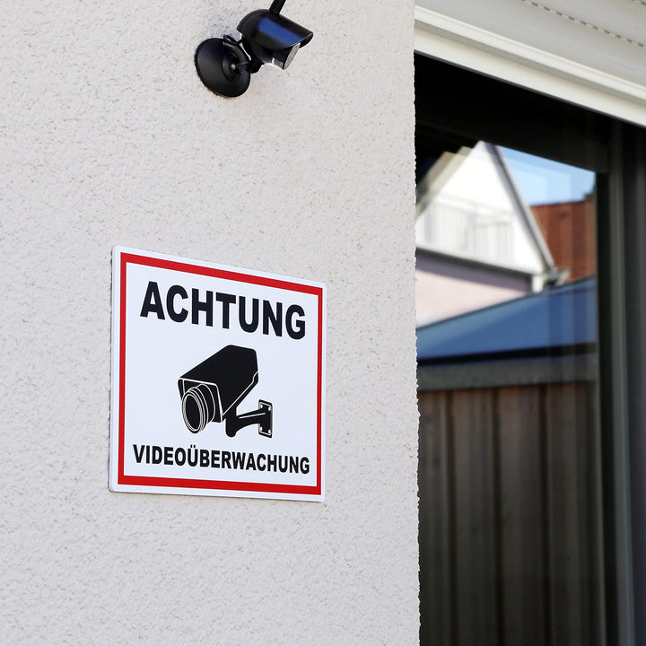 5 Stück XXL Achtung Videoüberwachung Schild 40 x 30 cm aus stabiler PVC Hartschaumplatte 5mm dieser