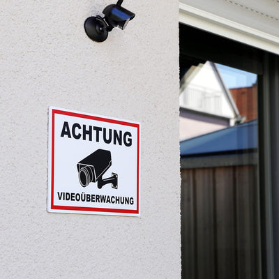 2 Stück XXL Achtung Videoüberwachung Schild 40 x 30 cm aus stabiler PVC Hartschaumplatte 5mm dieser