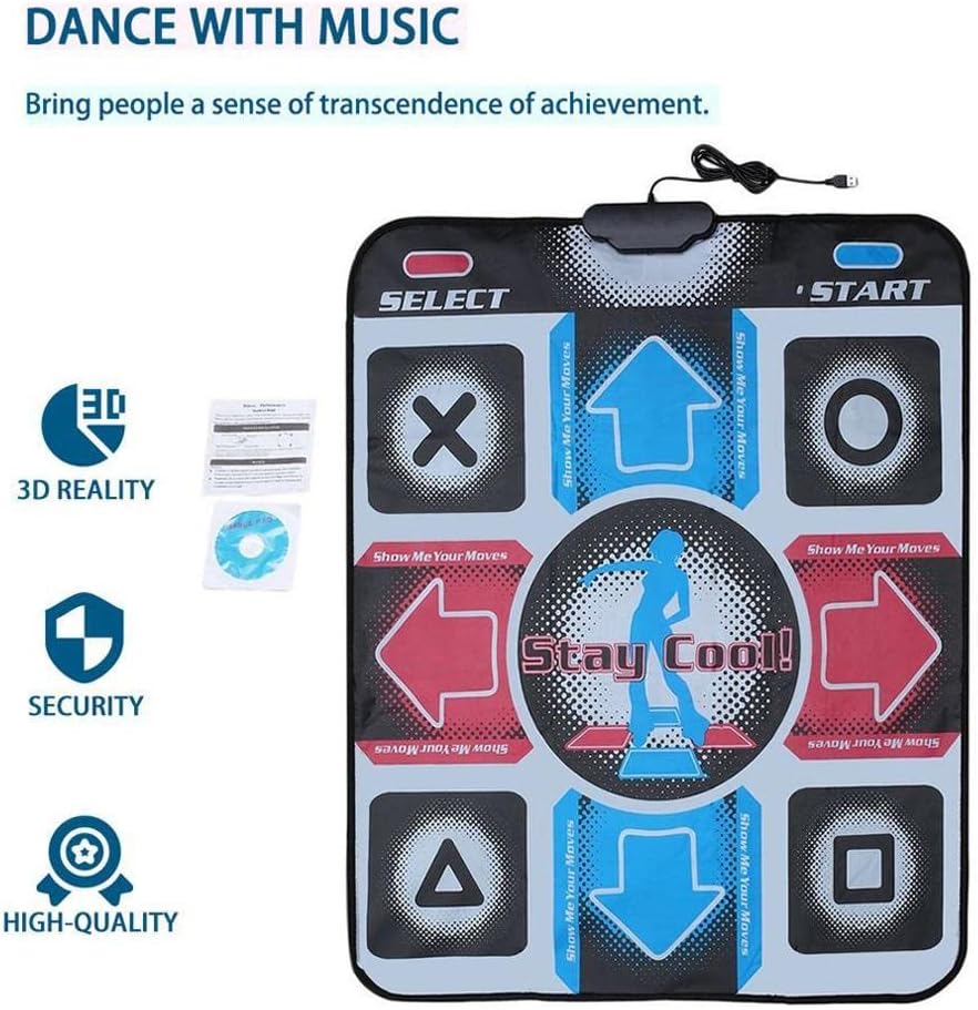 Dance Mat Tanzmatte rutschfest Abriebfest, DDR USB Dancing Pad, Fitness Körperformung Tanz Matte Kom