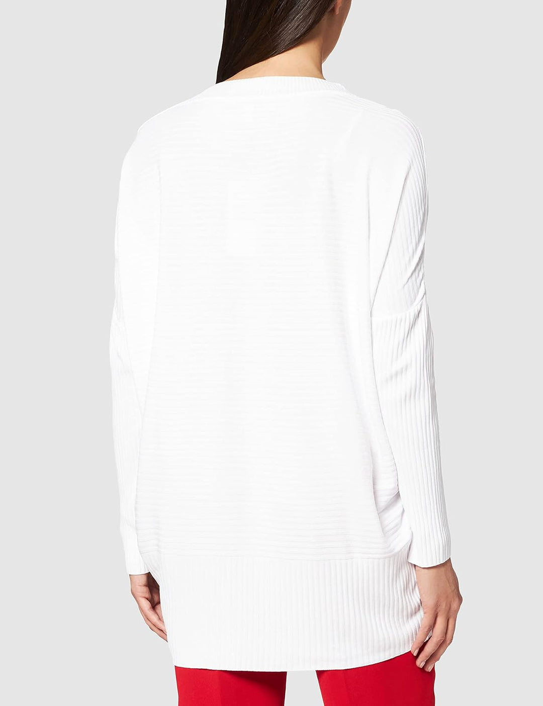 IPEKYOL Damen Below Hips Ribbed Knit Knitwear Sweater L Off White, L Off White