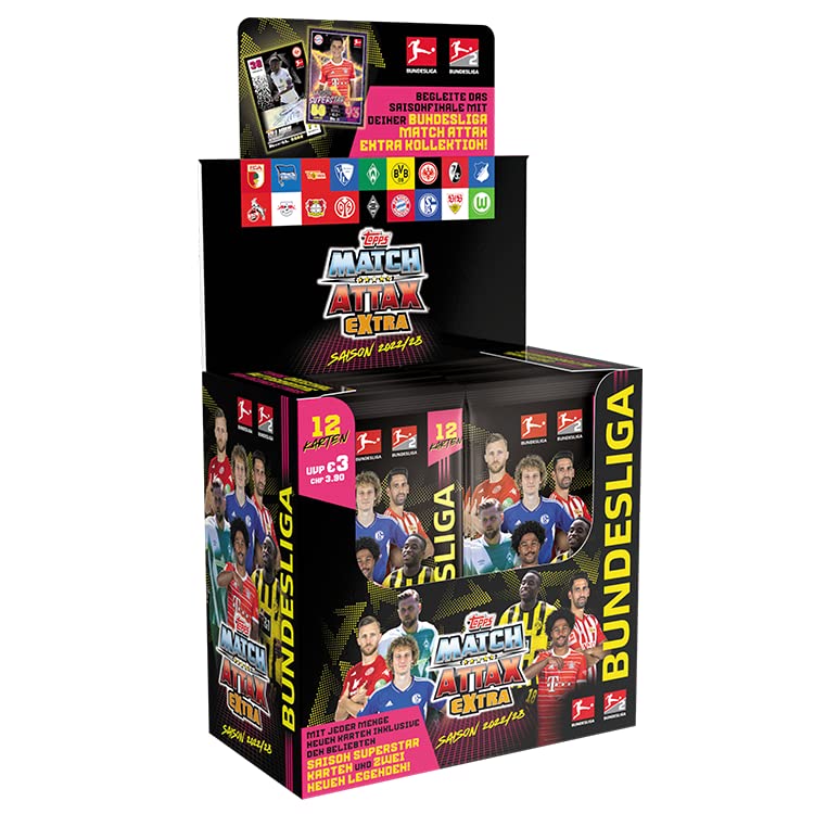 Topps Bundesliga Match Attax Extra 2023, Fussballkarten Display Box, Display Box