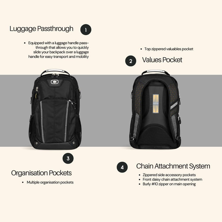 OGIO Unisex Axle Convenient 17 Zoll Laptop/Tablet Fach Rucksack (1 Stück) Stk Schwarz, Stk Schwarz