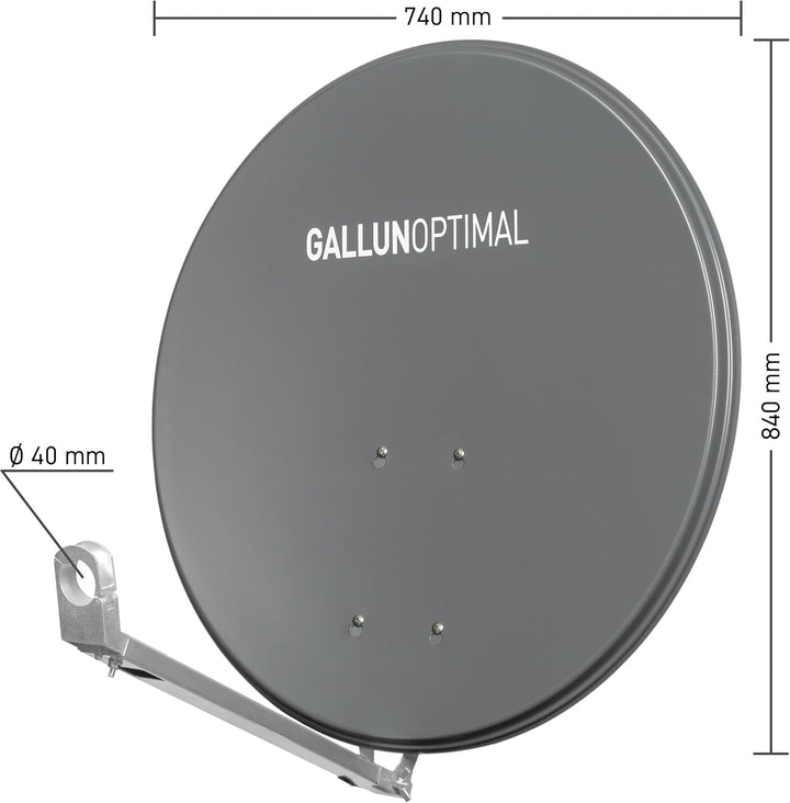 GALLUN 80cm De-Luxe ALU Parabolantenne anthrazit Alu Deluxe anthrazit, Alu Deluxe anthrazit