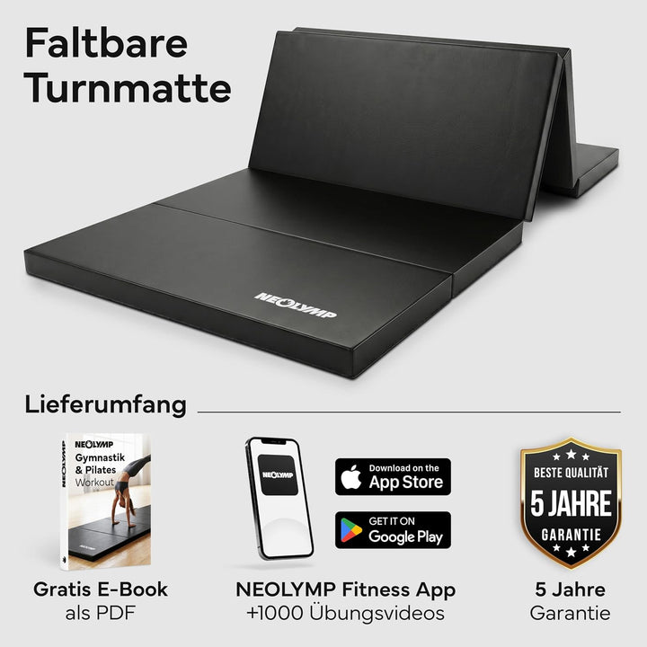 NEOLYMP Turnmatte klappbar - Faltbare Gymnastikmatte für Zuhause - Dicke Fitnessmatte für Kampfsport