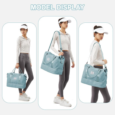 Reisetasche Damen, Gross Sporttasche Handgepäck Tasche Weekender Bag Schwimmtasche Travel Bag Duffle