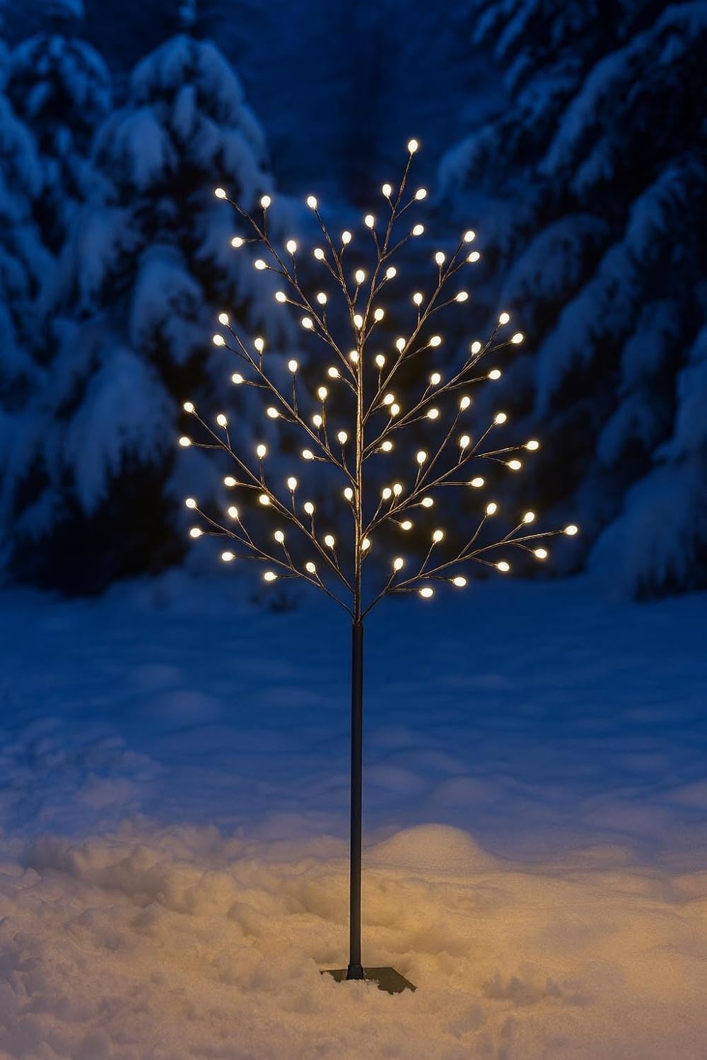 Northpoint Dekorativer LED Baum mit 150 warmweissen LEDs Höhe 150 cm mit Timer 6 Stunden An 18 Stund