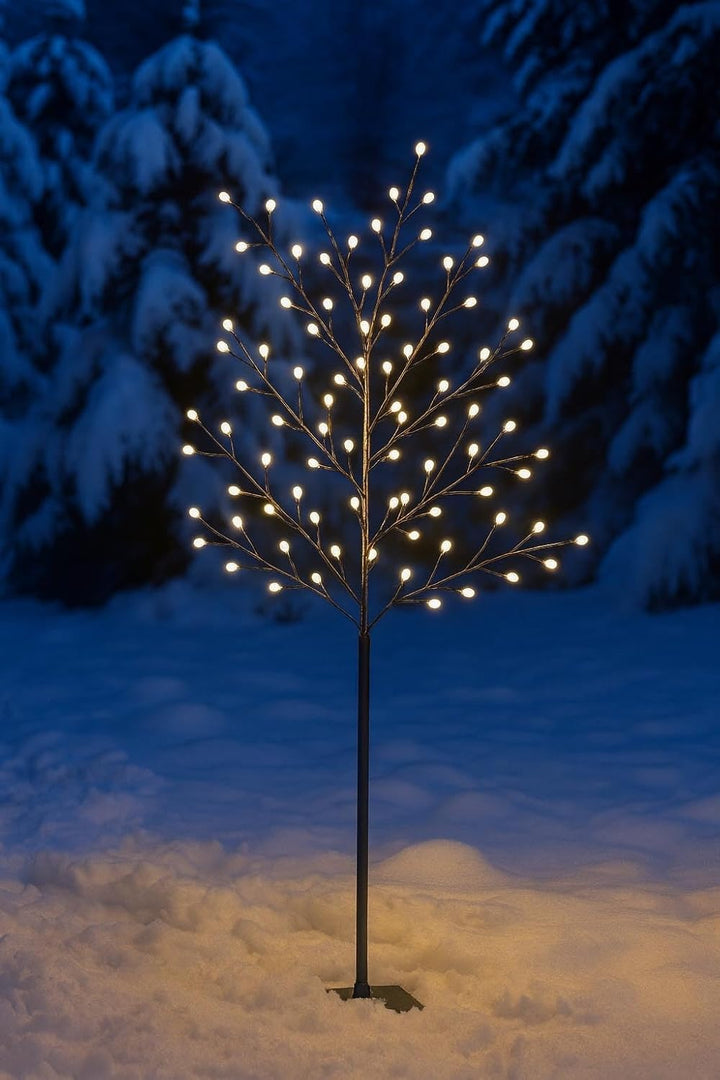 Northpoint Dekorativer LED Baum mit 150 warmweissen LEDs Höhe 150 cm mit Timer 6 Stunden An 18 Stund