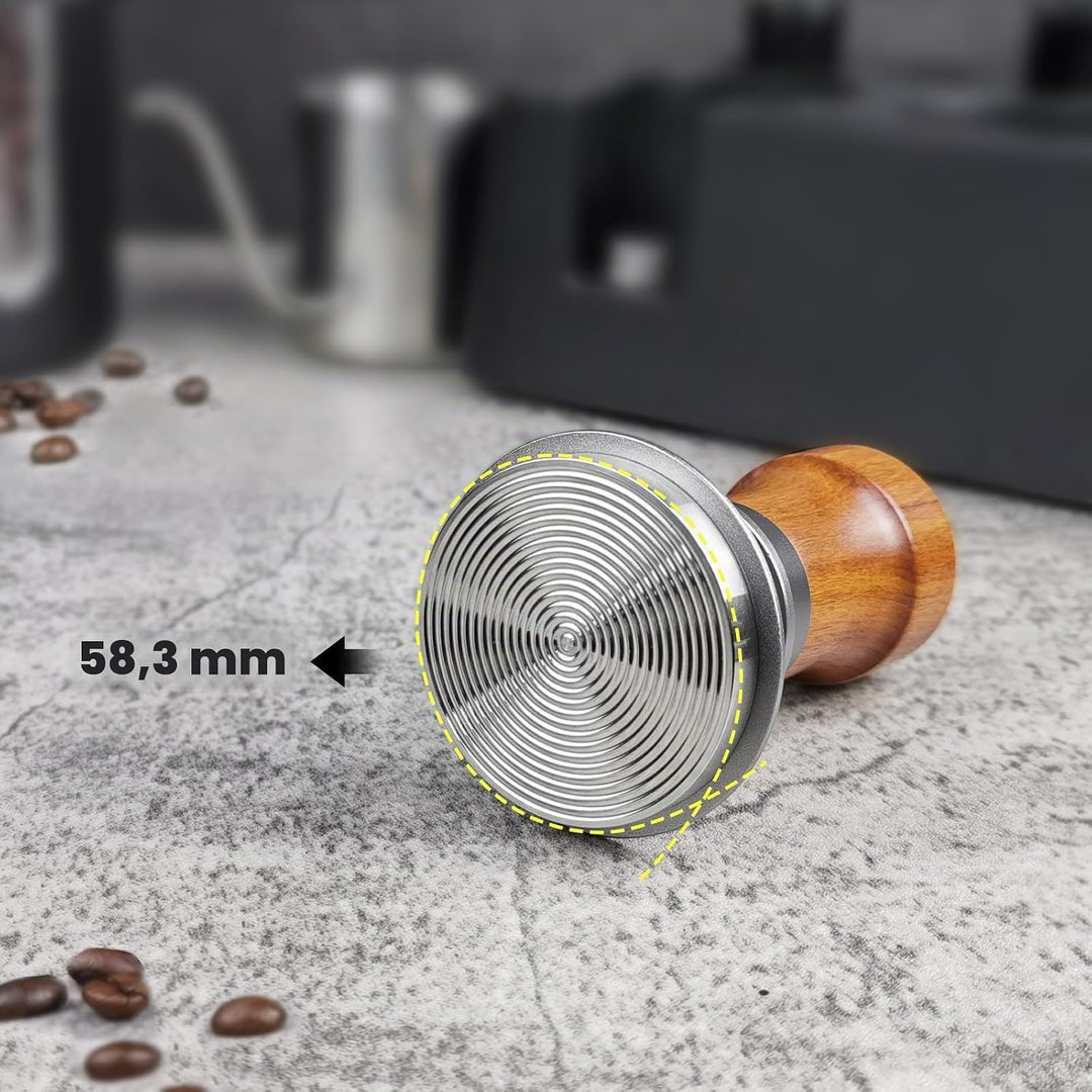 Tamper 58mm, 30lbs Druckregulierend Calibrated Espresso Tamper, Federbelastet Anpressdruck Kaffee Ta