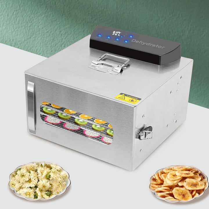 Dörrautomat Edelstahl Lebensmitteltrockner 400W 6 Ebenen 28x20cm Touchpanel Einstellbar Temperatur 3