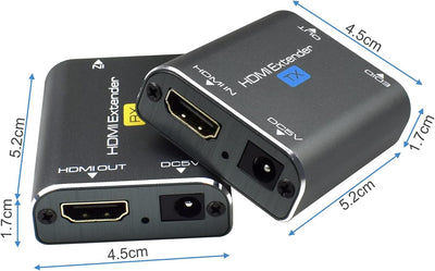 HDMI Extender, AMANKA 60m Aluminium HDMI Expander Repeater, Signal kann über RJ45 Cat6 Cat7 Kabel ve