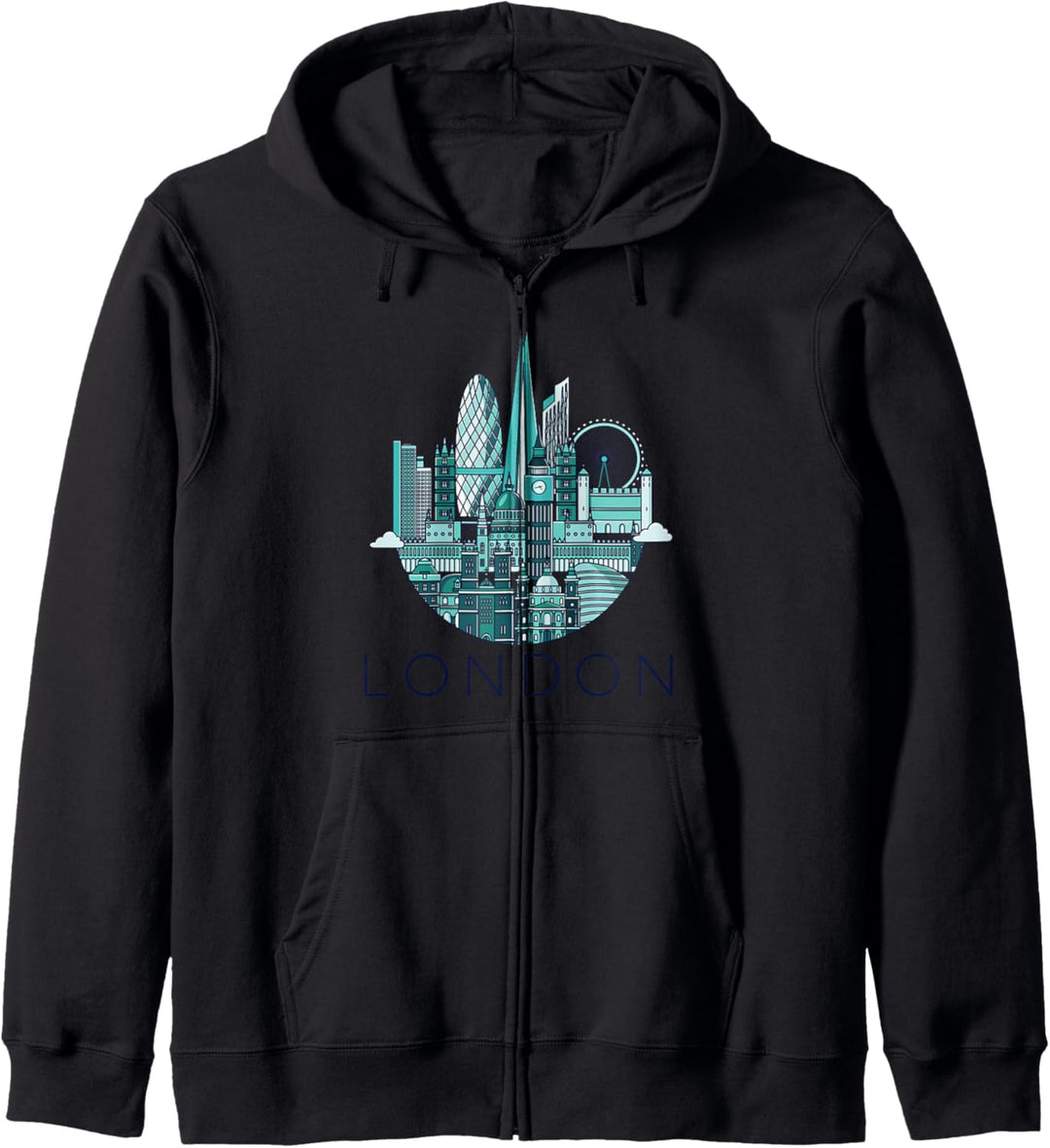 London England Skyline T Shirt, I Love London Vibes, London Kapuzenjacke