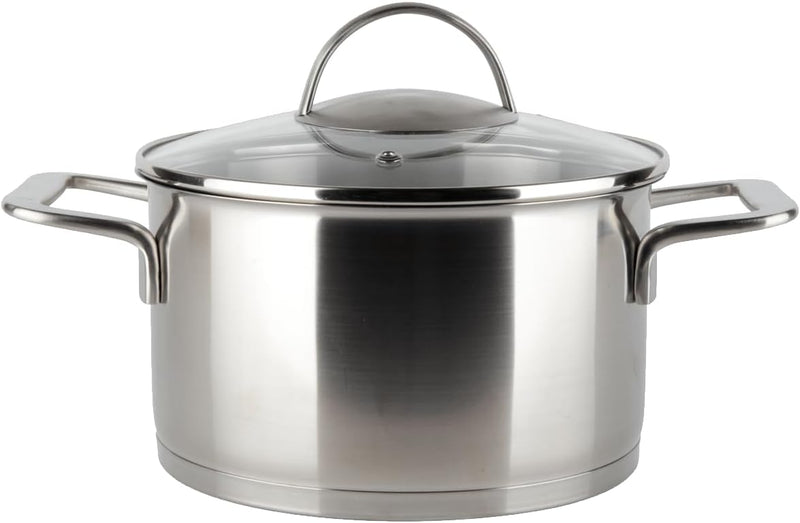 EUROHOME Fleischtopf 3L - Kasserolle mit handlichem Griff - Edelstahltopf induktionsgeeignet - Kocht
