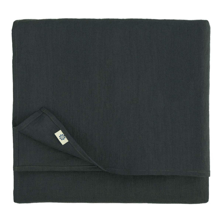 Linen &amp; Cotton Tischdecke Stoff Tischtuch Tischwäsche Hygge -100% Leinen, Schwarz (100 x 140 cm) Mit