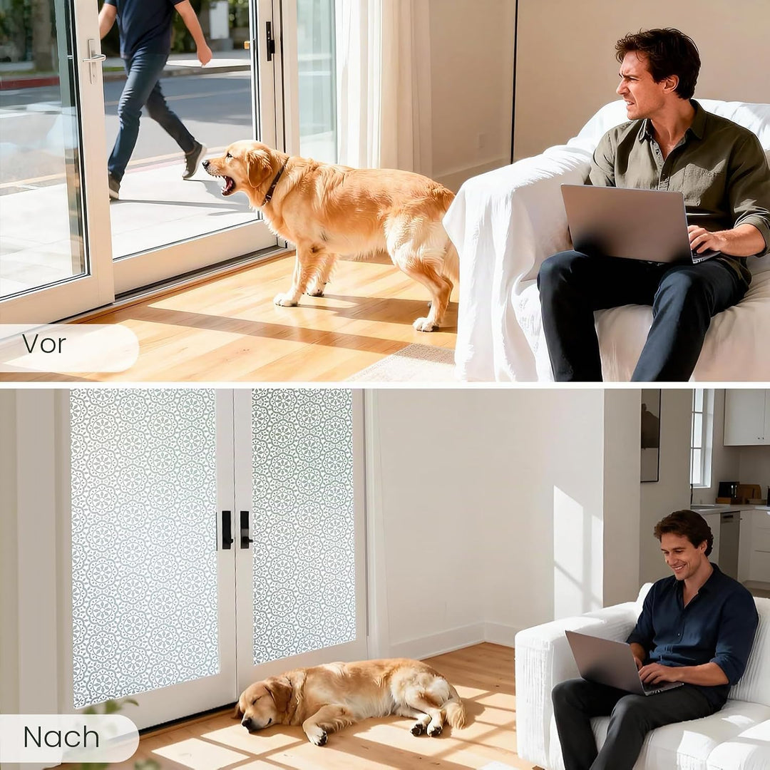 Lifetree Fensterfolie Blickdicht Selbsthaftende Sichtschutzfolie Fenster Dekofolie Privatsphäre Stat
