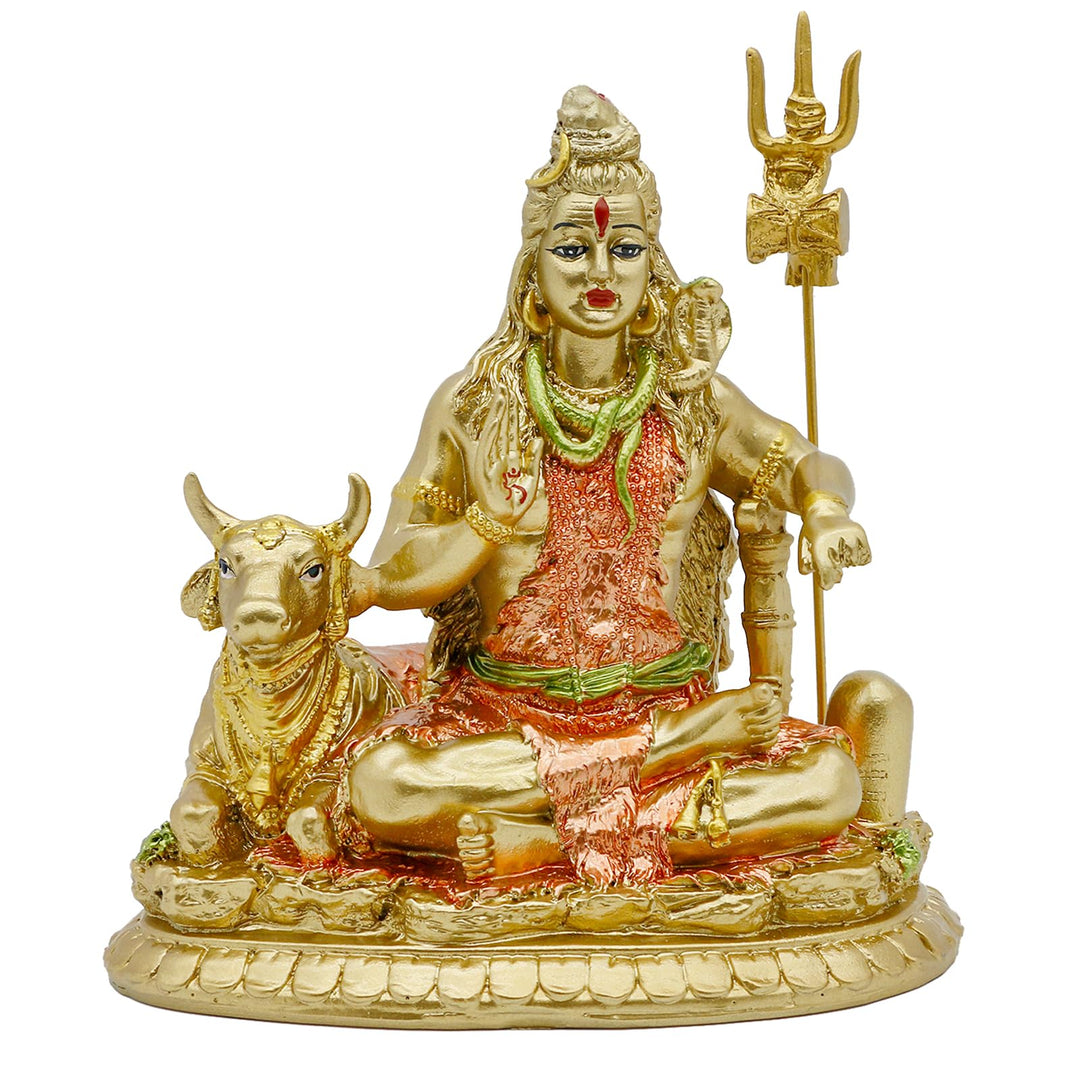 Indien Gott Herr Shiva Idol Statue mit Kuh Nandi – Hindu-Gott Indischer Heimtempel Mandir Pooja Arti