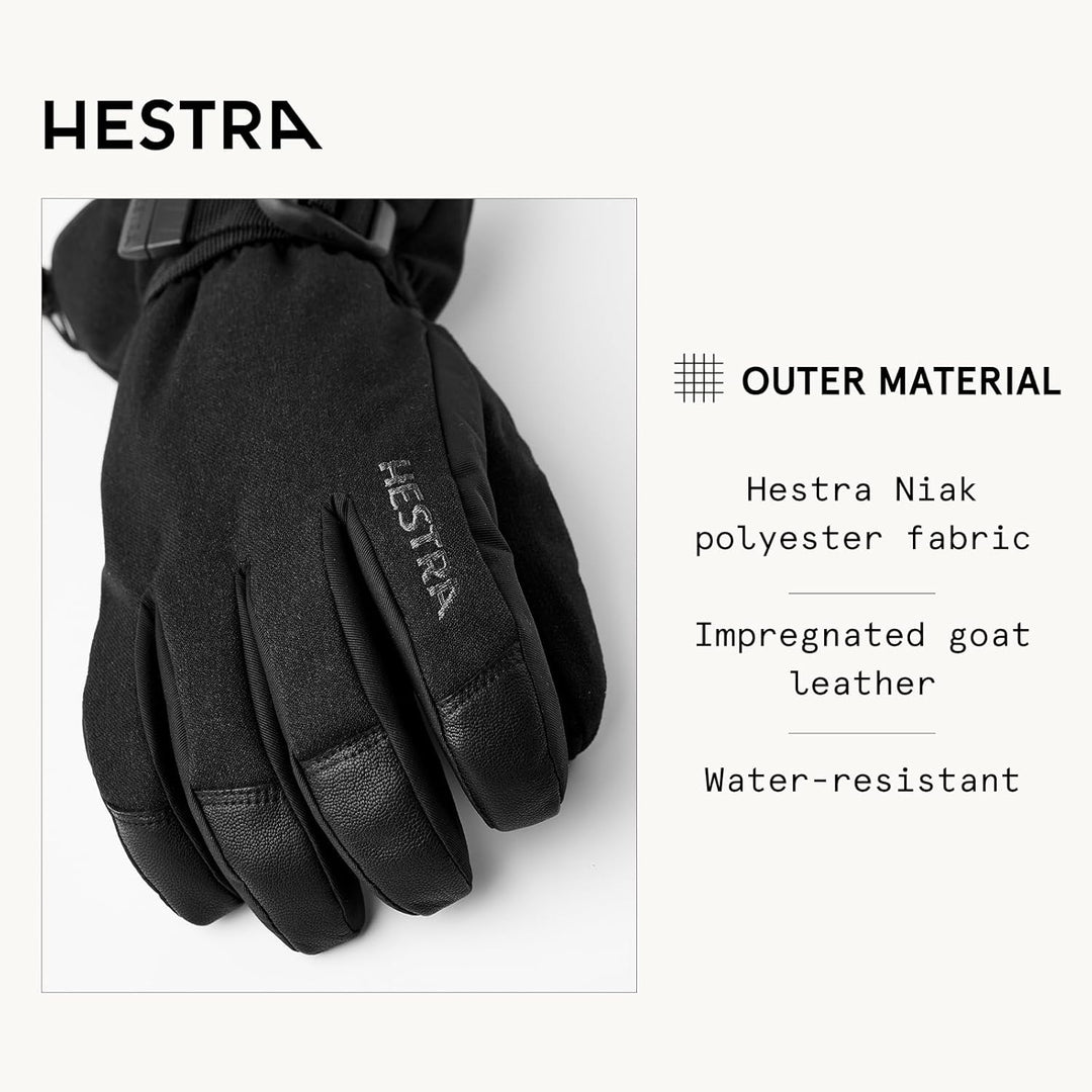HESTRA Powder Gauntlet Handschuh 2024 Black, Schwarz 7