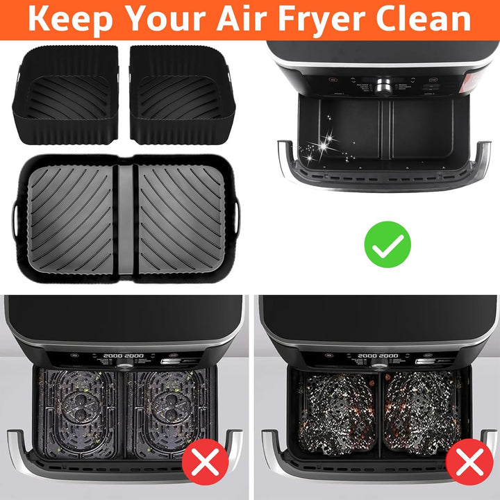 Heissluftfritteuse Zubehör für Ninja Foodi Flexdrawer 10,4 L AF500EU,3 Pcs Airfryer Silikonform Wied