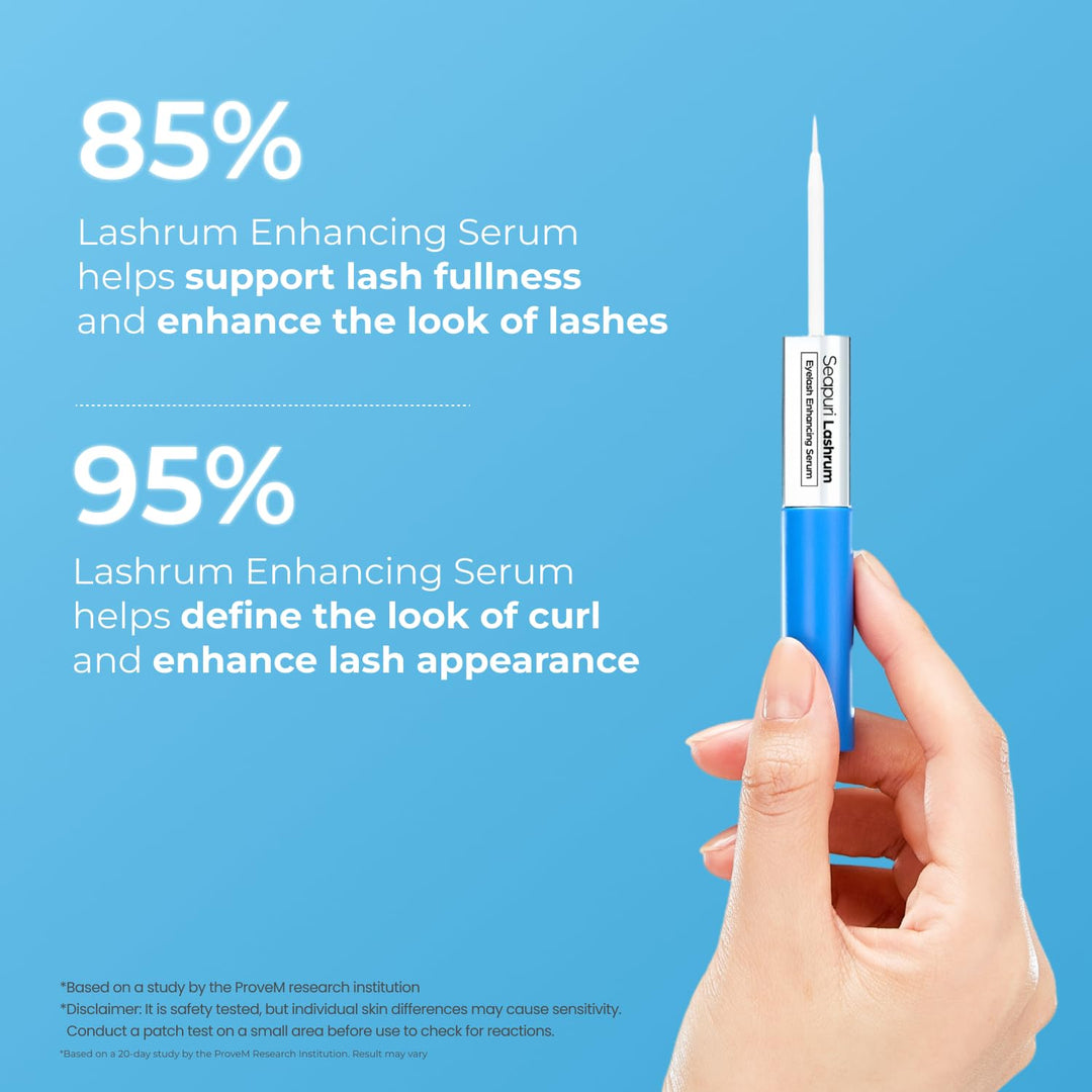 Seapuri Lashrum Wimpernverstärkungsserum | Wimpernwachstumsserum mit Koffein, Peptiden und Biotin |