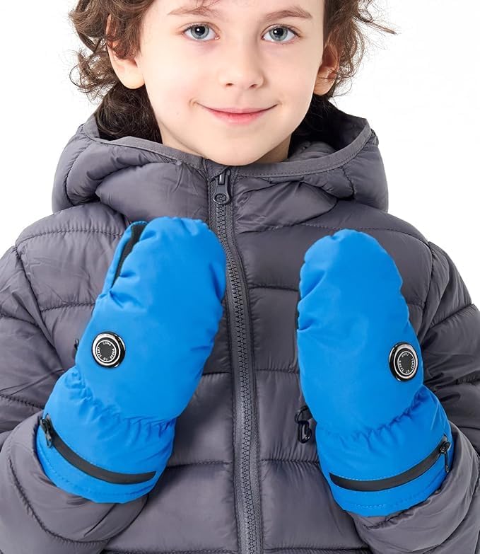 AROMA SEASON Beheizbare Handschuhe Kinder Baby mit Akku | Beheizte Kinderhandschuhe Fäustlinge für K