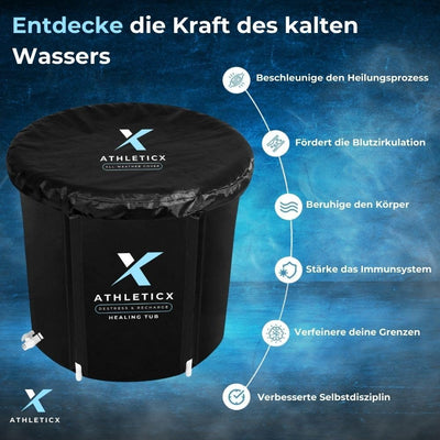 Athleticx Premium Eisbad XXL, Faltbare badewanne Erwachsene, Faltbare Aufblasbare Eistonne für Sport