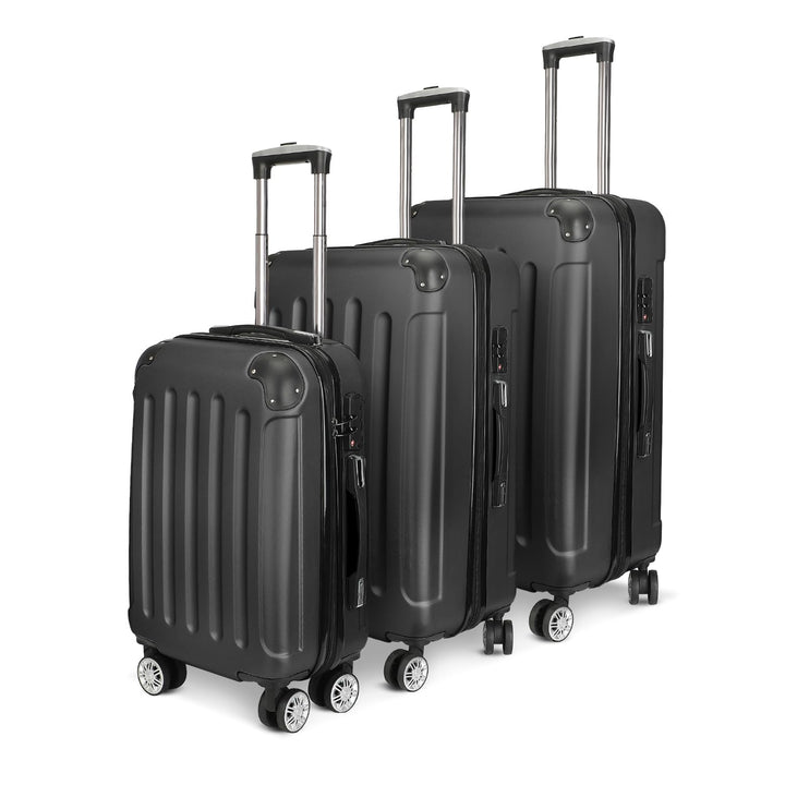 JOROBURO Kofferset 3 Teilig, ABS Hartschalenkoffer Set,Trolley Koffer mit 4 x 360°Drehbaren Rollen u