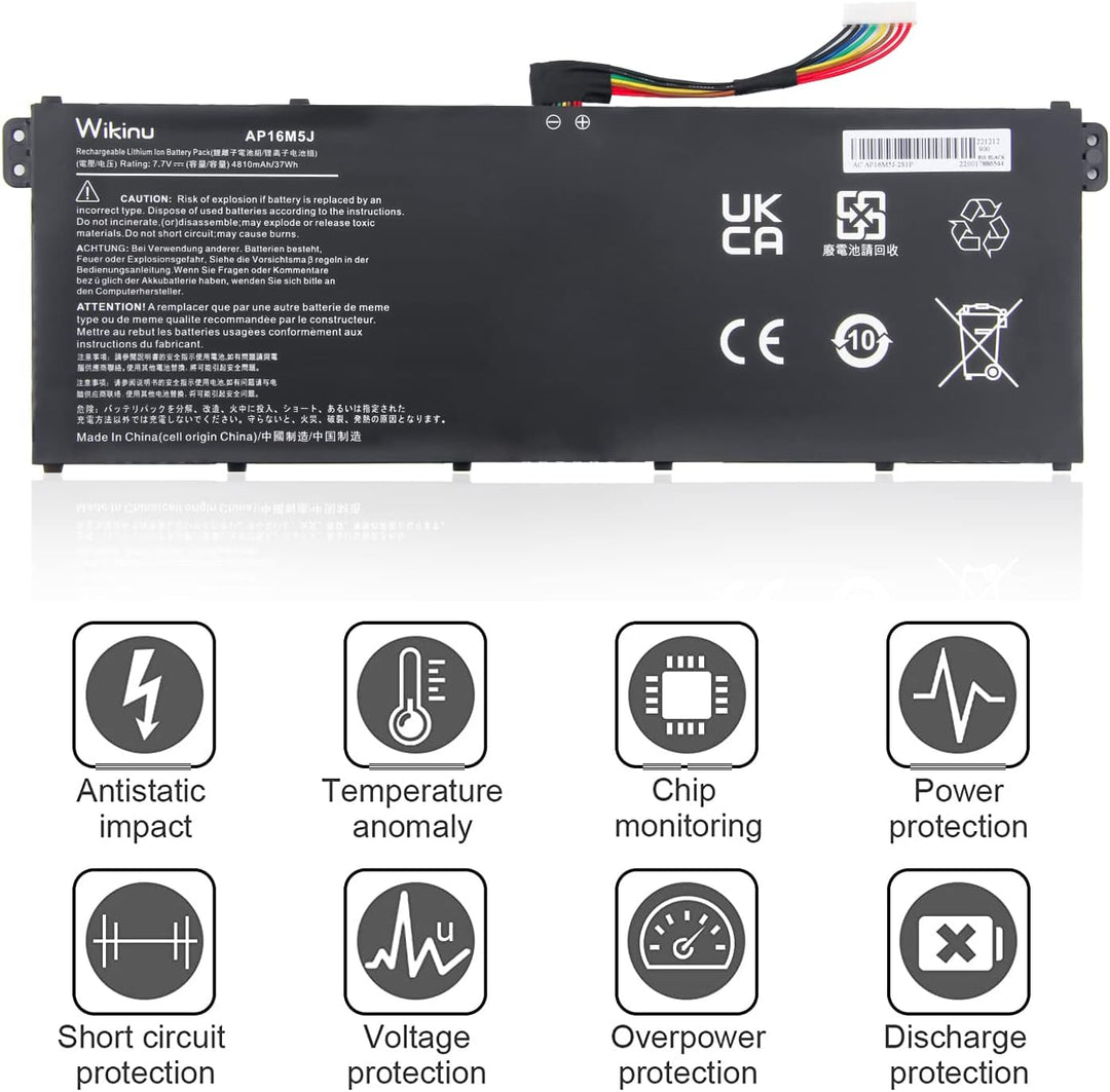 Wikinu AP16M5J Laptop Akku für Acer Aspire 1 A114-31 A114-32 3 A314-31 A314-32 A314-41 A315-21 A315-
