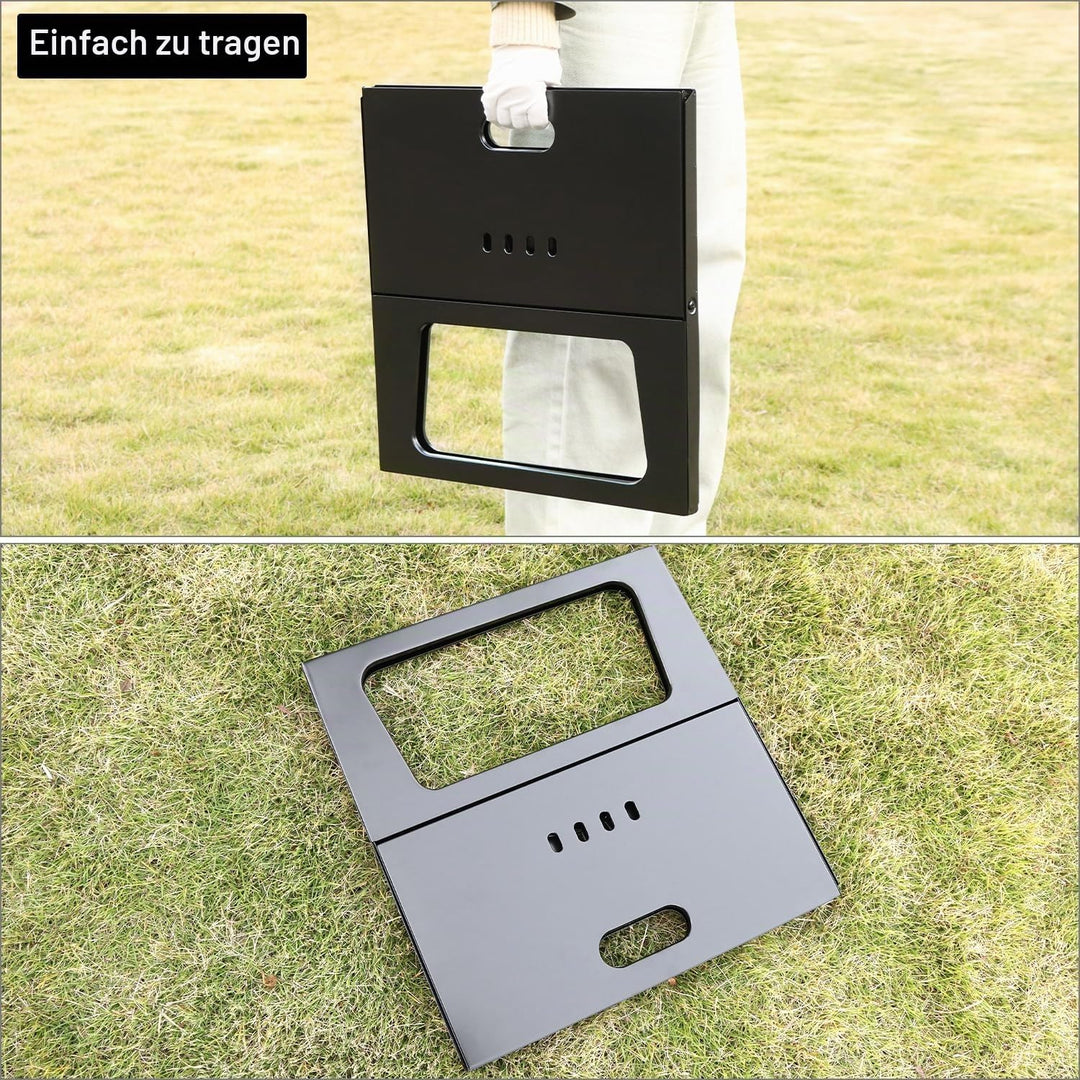 QWORK® Klappgrill, Faltgrill, Hitzebeständiger Laptopgrill, für Camping, Reise