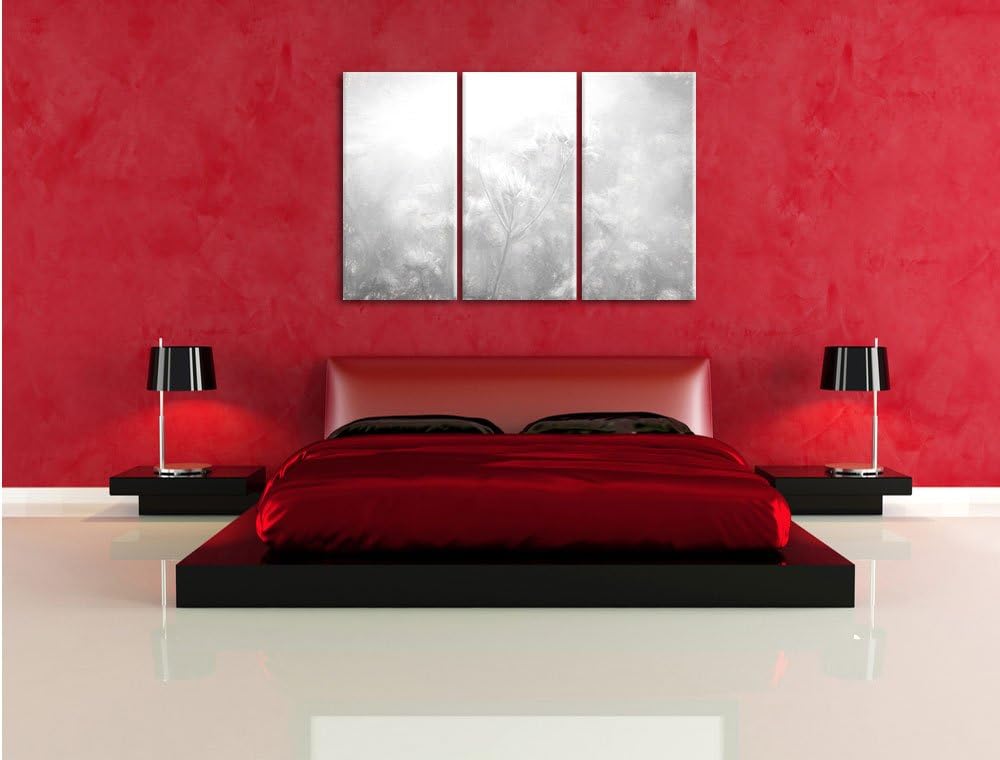 Pixxprint Romantische Blumenwiese als Leinwandbild/Grösse: 3 Teilig (120x80) cm/Wandbild/Kunstdruck/