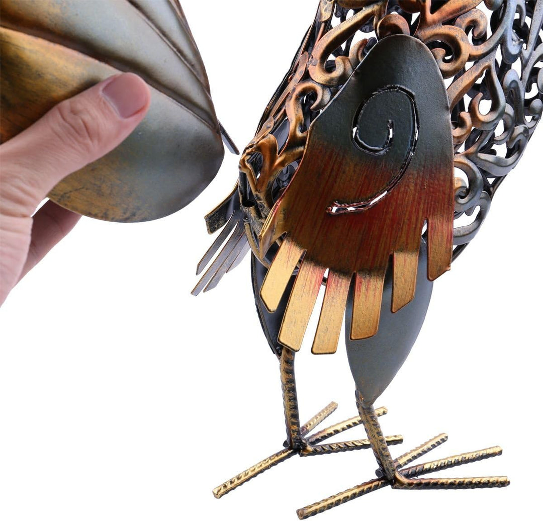 Tooarts Hahn-Skulptur, aus Metall geformt, Deko-Artikel für das Haus