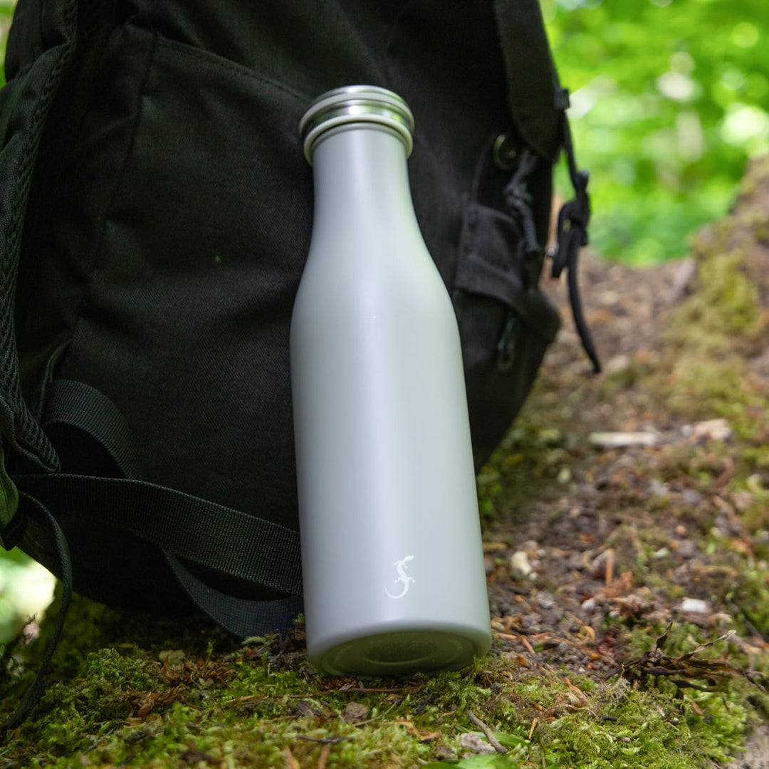 LURCH Edelstahl-Isolierflasche 0,5 l in Jura grey - Perfekt für jede Aktivität, Jura Grey