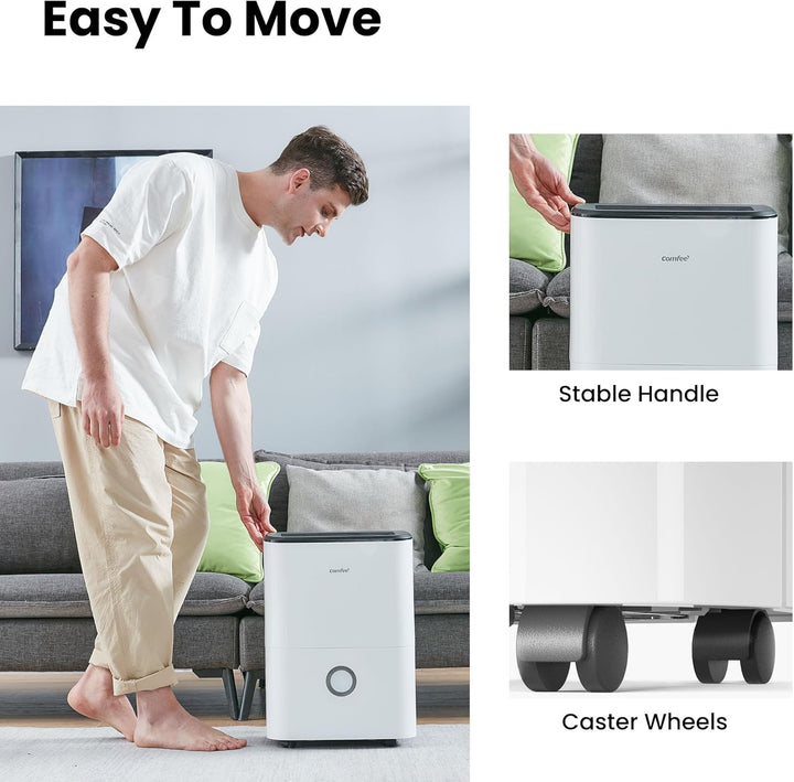 COMFEE' Luftentfeuchter 20L/Tag,Raumgrösse ca. 100m³(40m²),entfeuchter mit 3 Betriebsarten,24H Timer