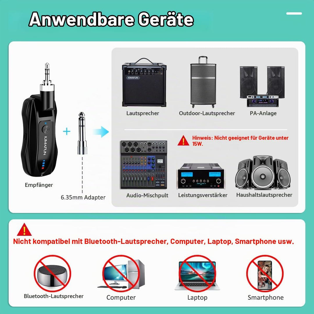 KIMAFUN 2.4G Drahtloses Headset und Lavalier Mikrofon für 2 Personen, Kabelloses Ansteckmikrofon Wir