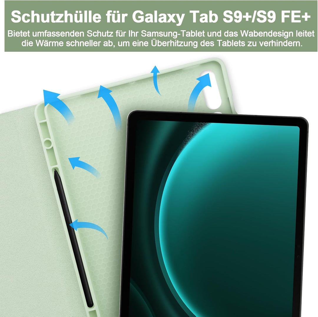 Bettdow für Samsung Galaxy Tab S10+/S10 Plus Tastatur Hülle, QWERTZ Layout Abnehmbarer Beleuchtete T