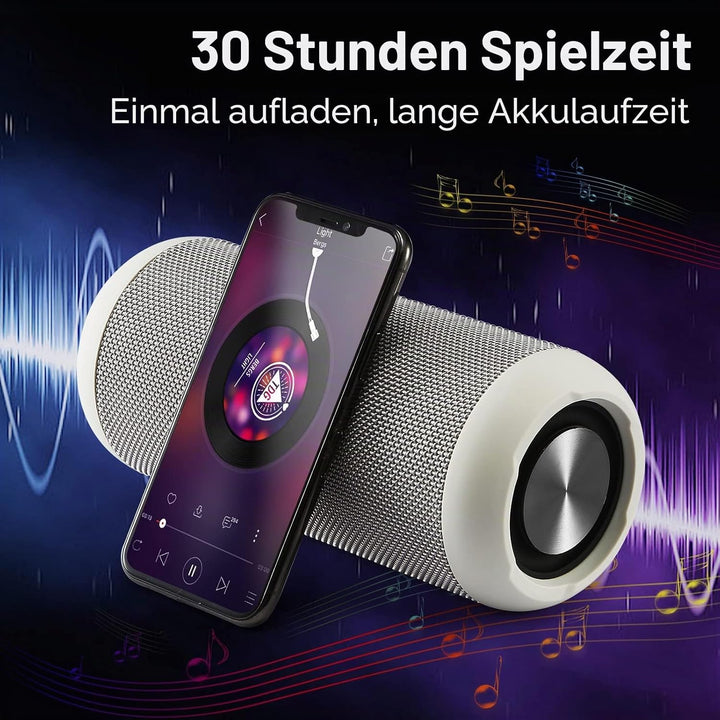 Tragbarer Bluetooth-Lautsprecher, 30 W, Bluetooth 5.0, Dual-Treiber mit HD-Stereo-Funktion, Bluetoot