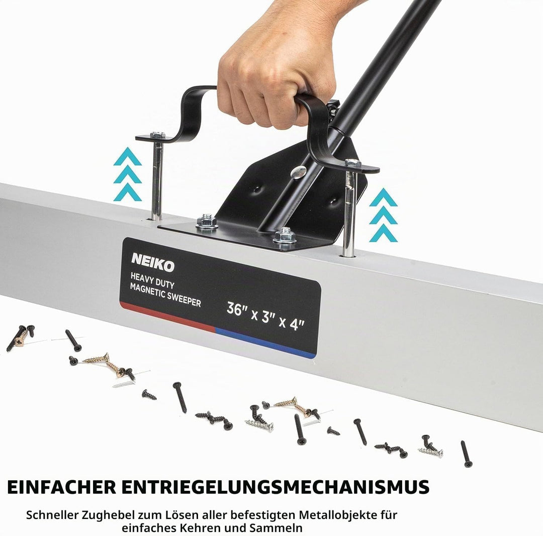Neiko® Heavy Duty 61 cm Magnet Sweeper Metall Tonabnehmer Werkzeug mit Schnellspanner höhenverstellb