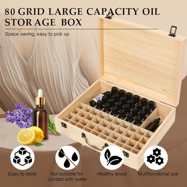 RoseFlower 80 Löcher Ätherisches Öl Aufbewahrungsbox Duftöle Display Ständer Behälter, Essential Oil