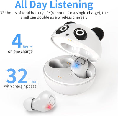 AMAFACE Panda Kabellose In Ear Kopfhörer,Bluetooth Kopfhörer mit Dual Mikrofon Leichtgewicht Kopfhör