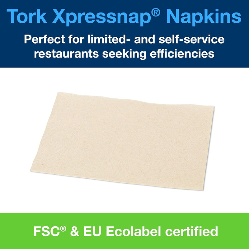 Tork 12840 Xpressnap Spenderserviette aus 100% recycelten Fasern / Natur Papierserviette für Serviet