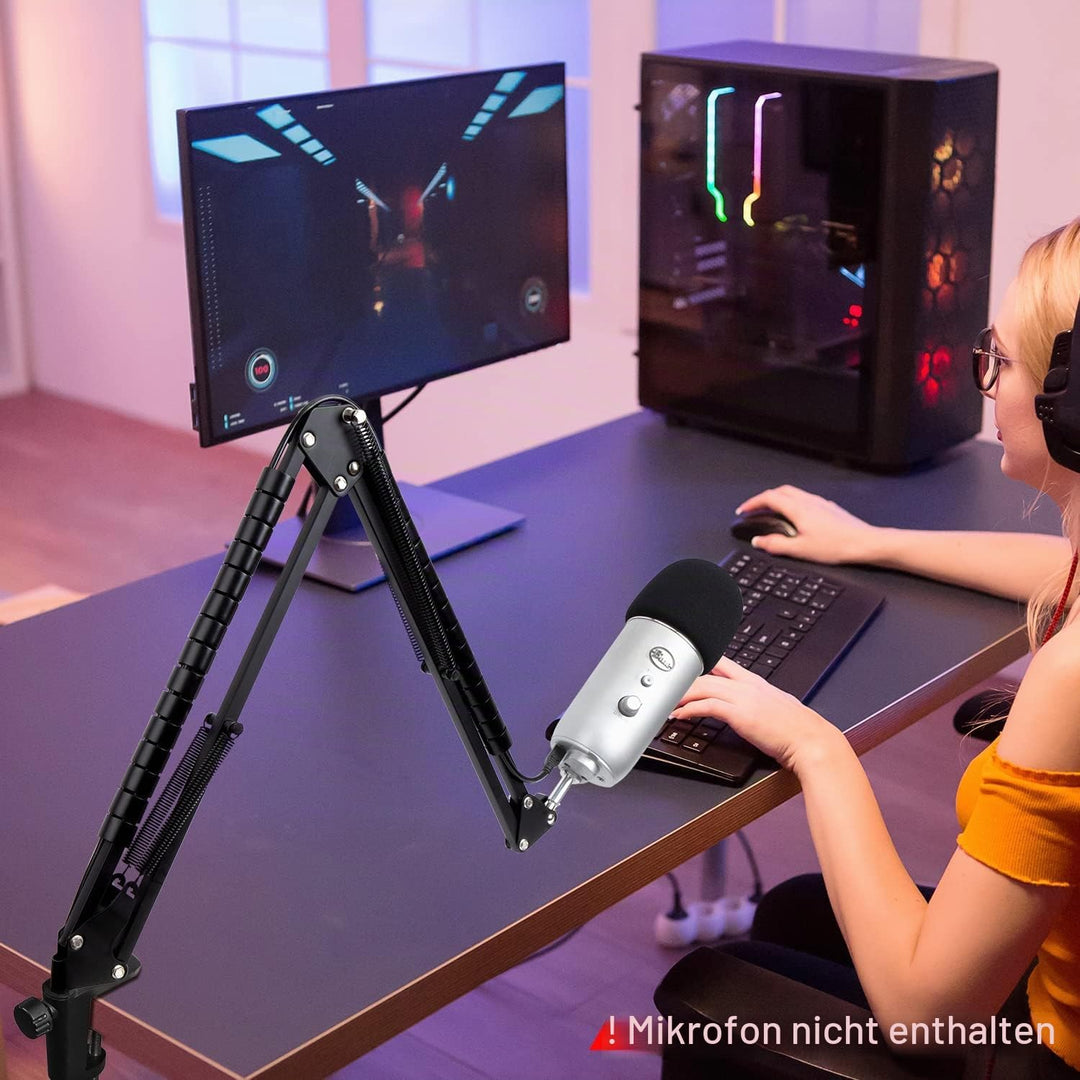 Blue Yeti Mikrofon Arm mit Popschutz Professioneller Mikrofon Ständer Kompatibel mit Blue Yeti, Yeti